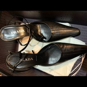 Prada leather black mule size 6